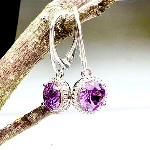New Color Change Alexandrite Earrings Sterling Silver ,  June Birthstone